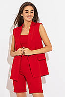 Літній червоний костюм з довгим жилетом і шортами-бермудами Анет 3089 3069 від Itelle