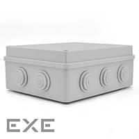 Коробка розподільна зовнішня YOSO 200x155x80 IP65 колір білий, 10 отворів, соски в комплекті (14106)
