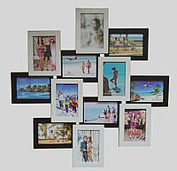 Коллаж фотографий на 12 фото (дерево) 70*70 см фотоколлаж рамка для фото фоторамка ФР0007