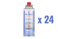 Баллон-картридж газовый EL GAZ ELG-500, бутан 227 г, цанговый, 24 шт