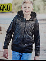 Толстовка для хлопчика утеплена на блискавці Pocopiano сіра меланж, розмір 128