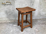 Табурет ПАБ Хвиля Дерев'яний з масиву дерева Вільха для Кав'ярні Балкону Кухні 58 см, фото 5