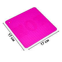 Силіконова підставка під гаряче MagicKitchen двостороння рожева, фото 3
