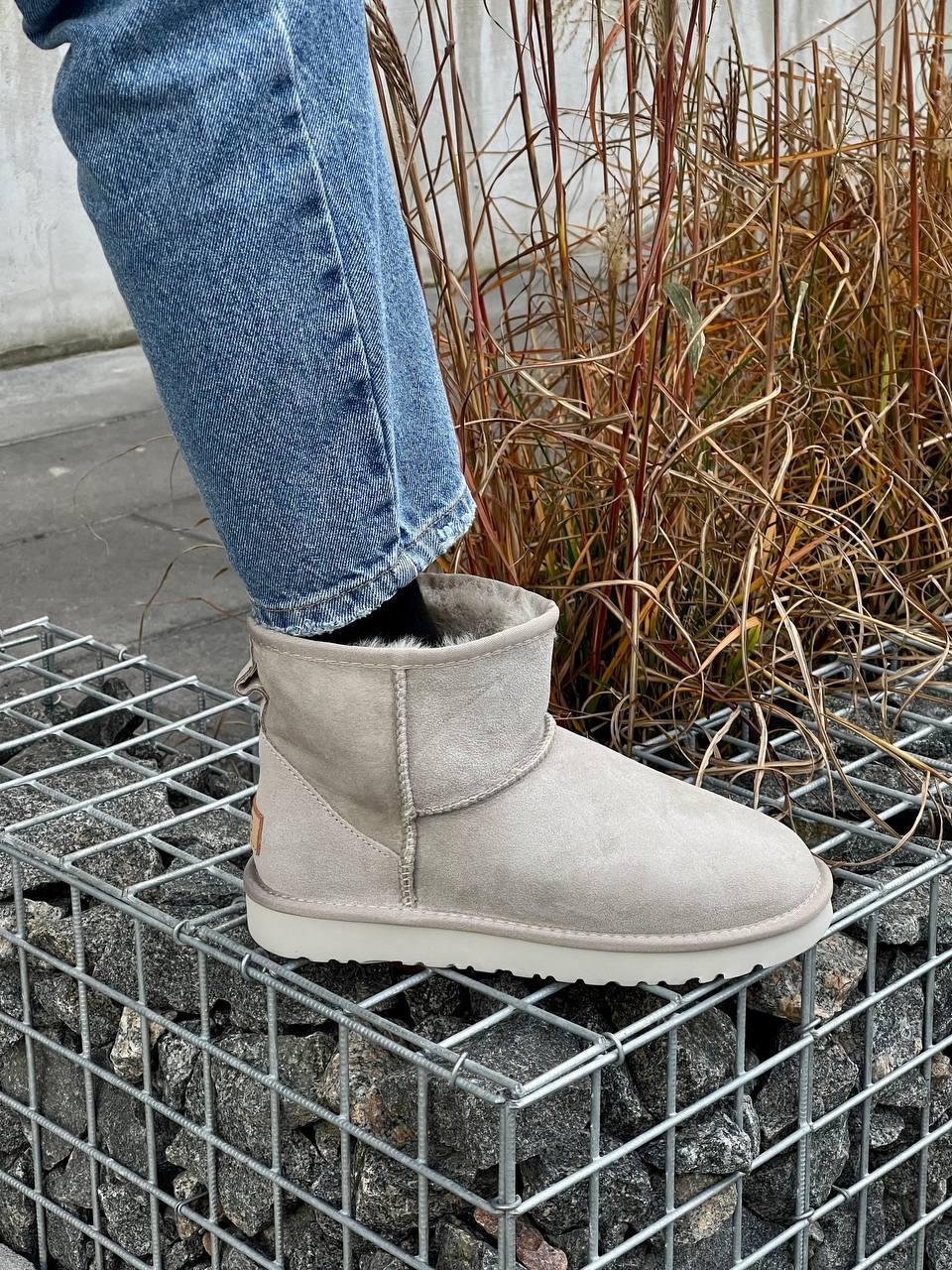 Зимові Жіночі Черевики UGG Classic Mini Light Grey / УГГ Класік Міні Світло Сірі