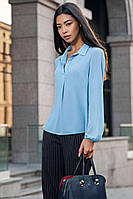 Блакитна шифонова блуза з довгим рукавом Мерседес 21276 від Itelle