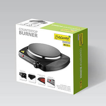 Настільна електрична плита MR-773-1 Потужність: 220-240 В, ~50 Гц, 1200 Вт Керамічний нагрівальний елемент Діаметр конфорок: 190 м