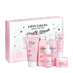 Подарунковий набір косметики по догляду за обличчям LAIKOU Japan Sakura Skincare Set