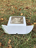 Коробка кондитерська з мікрогофри з вікном 15х15х8см, біла 11213, за 1шт 9088, фото 4