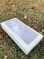 Коробка кондитерская с окном 30,5х15,5х5см, белая, за 1шт