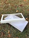 Коробка кондитерська з віконцем 30,5х15,5х5см, біла, за 1шт, фото 2