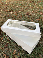 Коробка кондитерська з вікном 32х15х9 см, біла (за 1 шт.)