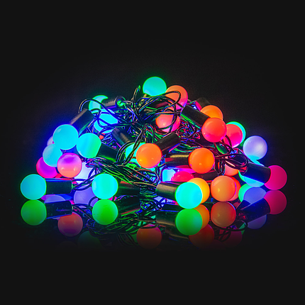 Світлодіодна LED Гірлянда Мульти Кульки Led 28 Ø 1,8см | Мульти світло, фото 1