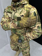 Тактический штурмовой костюм осенний, военная форма камуфляж на флисе, костюм тактический soft shell