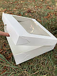 Коробка кондитерська з віконцем 25х24х9см, біла, за 1шт, фото 2