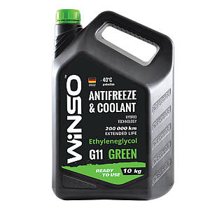 Антифриз Winso Antifreeze & Coolant Green -40°C (зелений) G11, 10кг (881070)