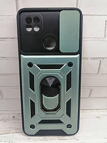 Чохол для Xiaomi Redmi 9c бампер накладка з кільцем протиударний зелений