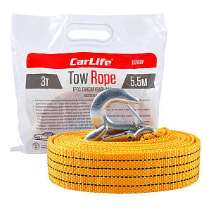 Буксирувальний трос Carlife 3т, 5,5м (сумочка поліетилен) (TR706/P)