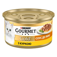 Консервированный корм для взрослых котов Gourmet (Гурме) Gold кусочки в соусе с курицей 85 г