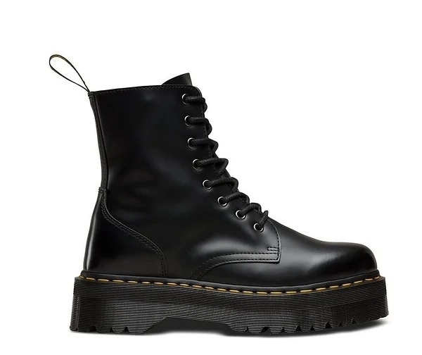 Боти на осінь Dr Martens Jadon Black жіночі. Черевики Др Мартінс Жадон Блек чорні без хутра, фото 1