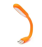 USB-Лампа ЯРКАЯ LED 1.2W фонарик в павербанк! Гнется. Гибкая, Оранжевый
