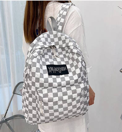 Шкільний рюкзак у клітинку, фото 1