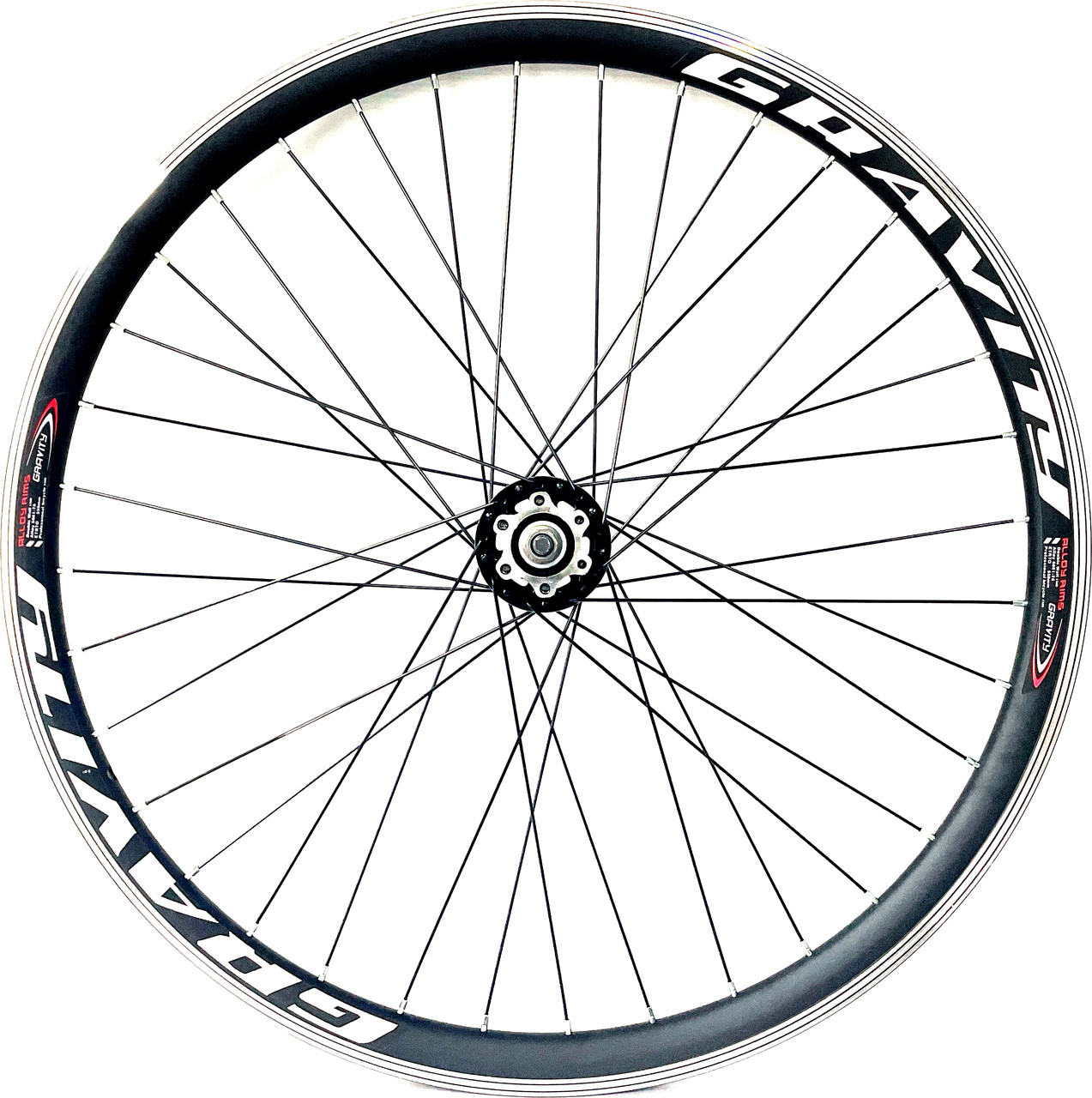 Колесо заднє під тріскачку GRAVITY 26" алюмінієвий подвійний обід Чорне, фото 1