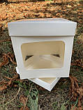 Коробка кондитерська з віконцем для торта 20х20х20см, біла, за 1шт, фото 2