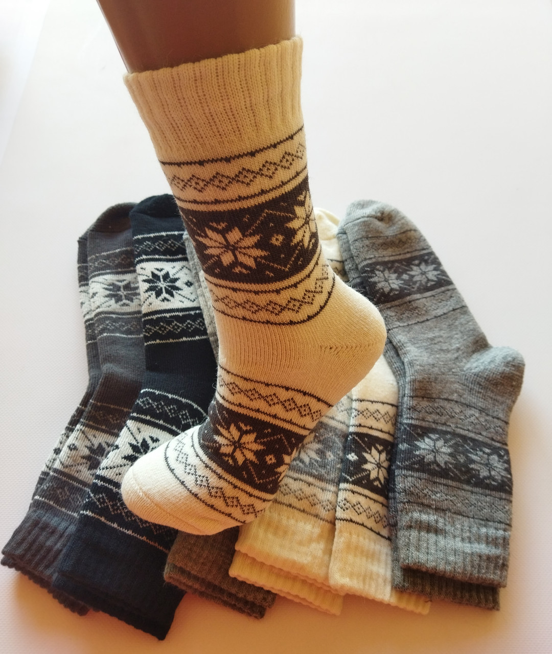 Шкарпетки жіночі махрові вовна Термо Lomani р.36-41 орнамент