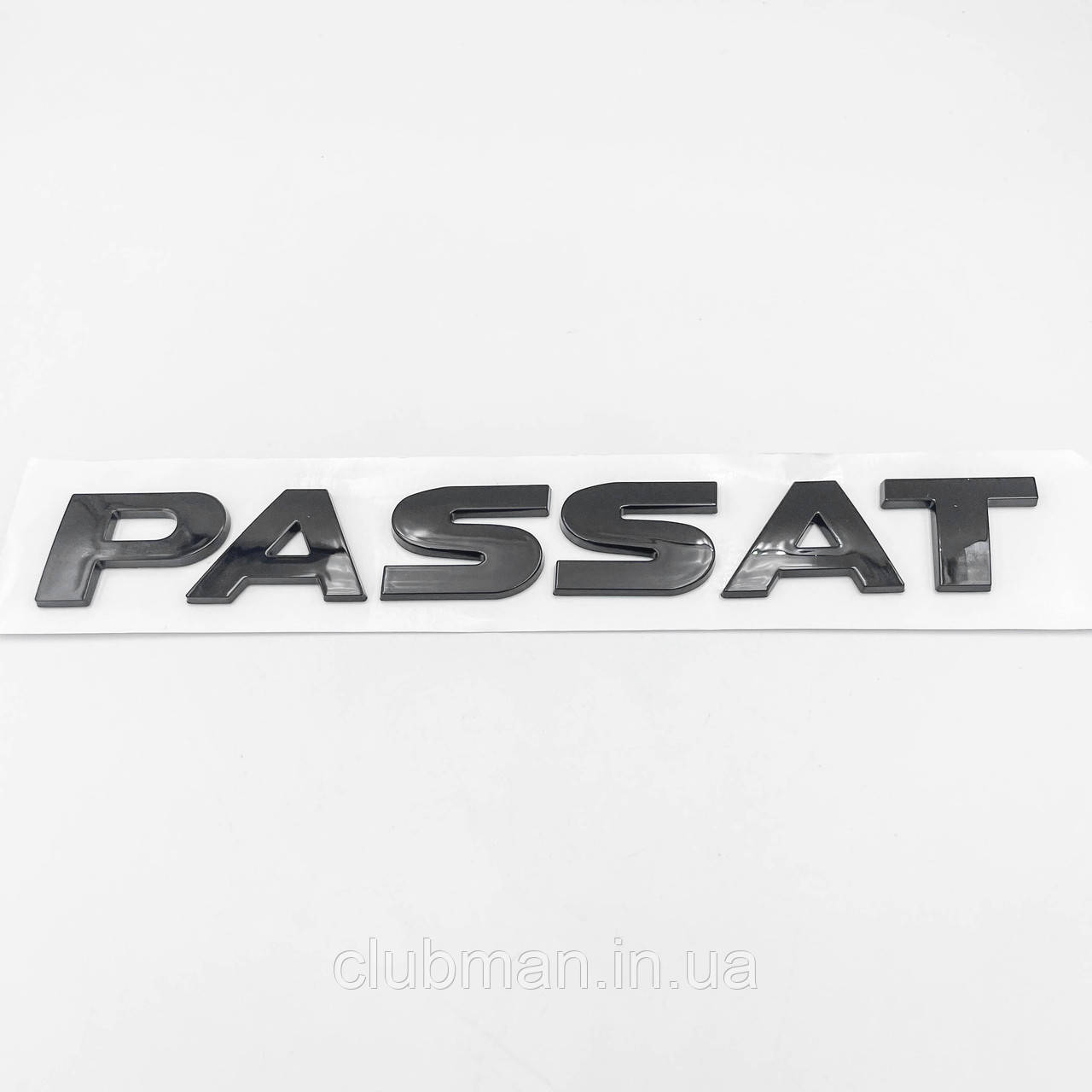 Емблема наклейка на кришку багажника PASSAT Volkswagen (Фольцваген) 19 x 2,3 см Чорний глянець