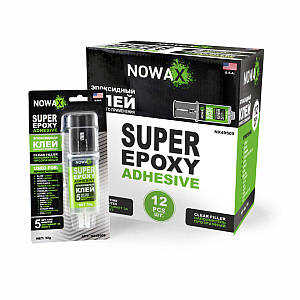 Клей епоксидний двокомпонентний Nowax Super Epoxy Adhesive прозорий, 30г (NX49509)