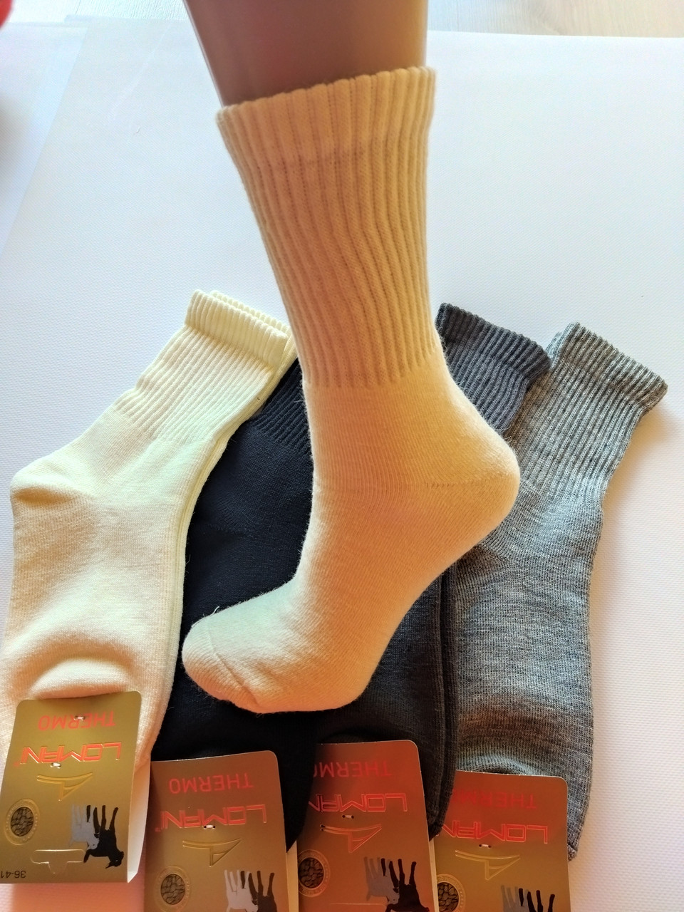 Шкарпетки жіночі махрові вовна Термо Lomani р.36-41 висока гумка