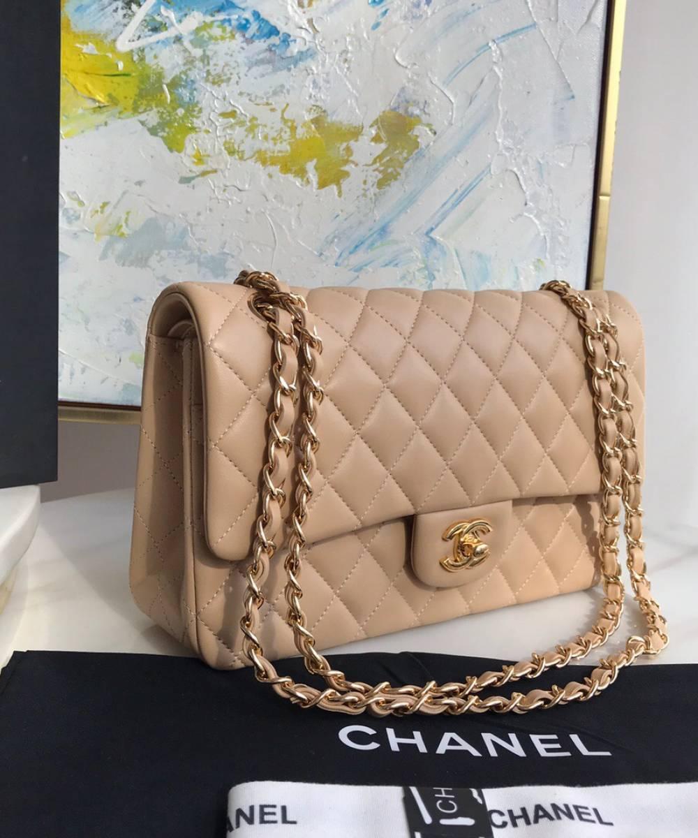 Жіноча сумка Chan-l Classic Flap Bag Beige