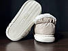 Дутики UGG БІЖОВІ з БІЛОЮ галявкою високі жіночі без застібки непромокаючі зимові, фото 8