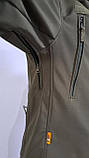 Куртка-вітровка Soft Shell (олива), фото 4