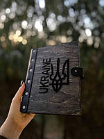 Ексклюзивний блокнот Патріот дерев яна обкладинка зі шкірою In.Drevo