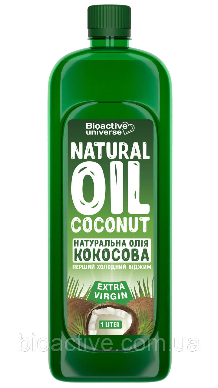 Кокосова олія нерафінована, першого холодного віджиму, 1л, фото 1