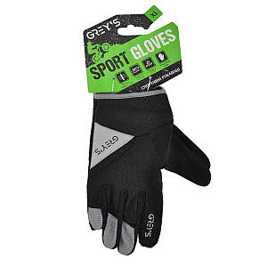 Велорукавиці зимові Grey's з пальцями та гелевими вставками, чорні XL GR18414 (GR18414)