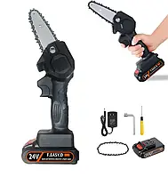 Мини цепная ручная электропила Mini Electric Chain Saw для обрезки деревьев и кустарников 24V XL-382 Jw