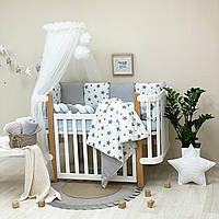 Комплект постільної білизни для новонародженої Happy night Зірки сірі