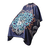 Перукарська накидка пеньюар для клієнта The Barber антистатична поліестер принт Череп (розмір140х160)