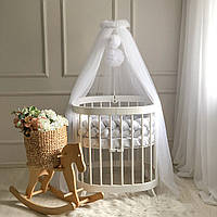 Балдахін із помпонами білий