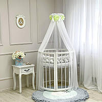 Балдахін Akvarel білий зі світло-м'ятним шарфиком