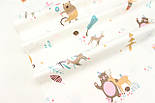 Сатин "Ведмедики та олені" на білому тлі No 160-363 с, фото 2