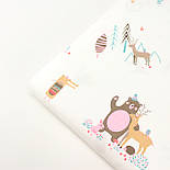 Сатин "Ведмедики та олені" на білому тлі No 160-363 с, фото 7