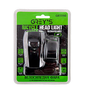 Ліхтарик на велосипед Grey's LED 1xCree XP-G 400lm 1050mAh microUSB (GR11140)