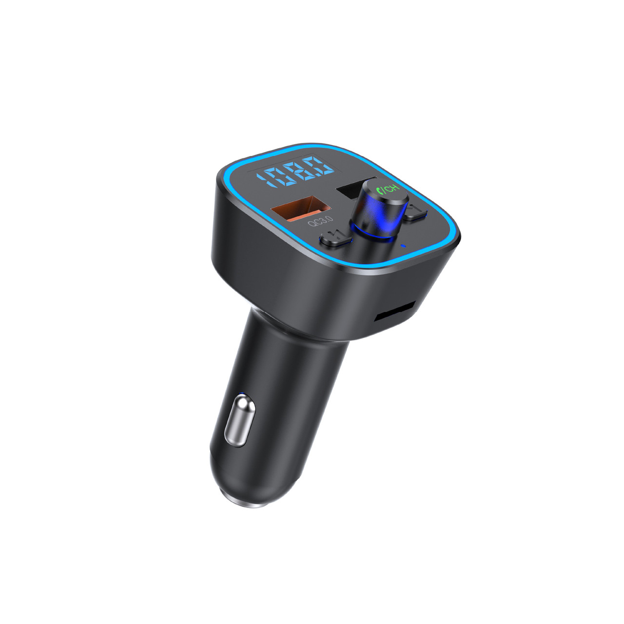 Bluetooth FM-трансмітер Vortex VO2101 USB QC3.0/USB OTG/microSD Black (VO2101)