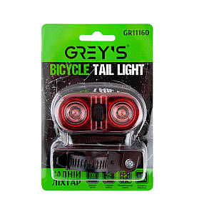 Ліхтарик на велосипед задній Grey's 2хLEDs 1W (GR11160)