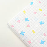 Сатин "Самелети та букви на клітці" білий фон No 160-99 с, фото 7