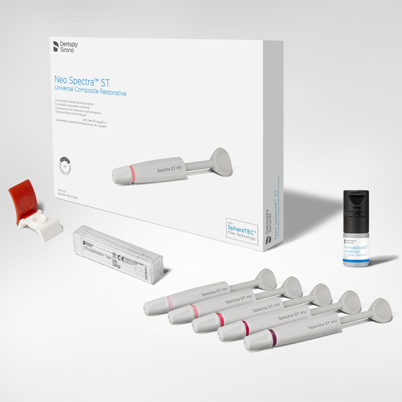 Neo Spectra ST HV (висока в'язкість), INTRO KIT, 5 шпр. по 3 г: А1, А2, А3, А3.5, А4; Prime&Bond Universal 2,5