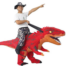 Надувний костюм Тиранозавра, T-Rex-косплей, костюм динозавра T-Rex. Тиранозавр надувний, Червоний
